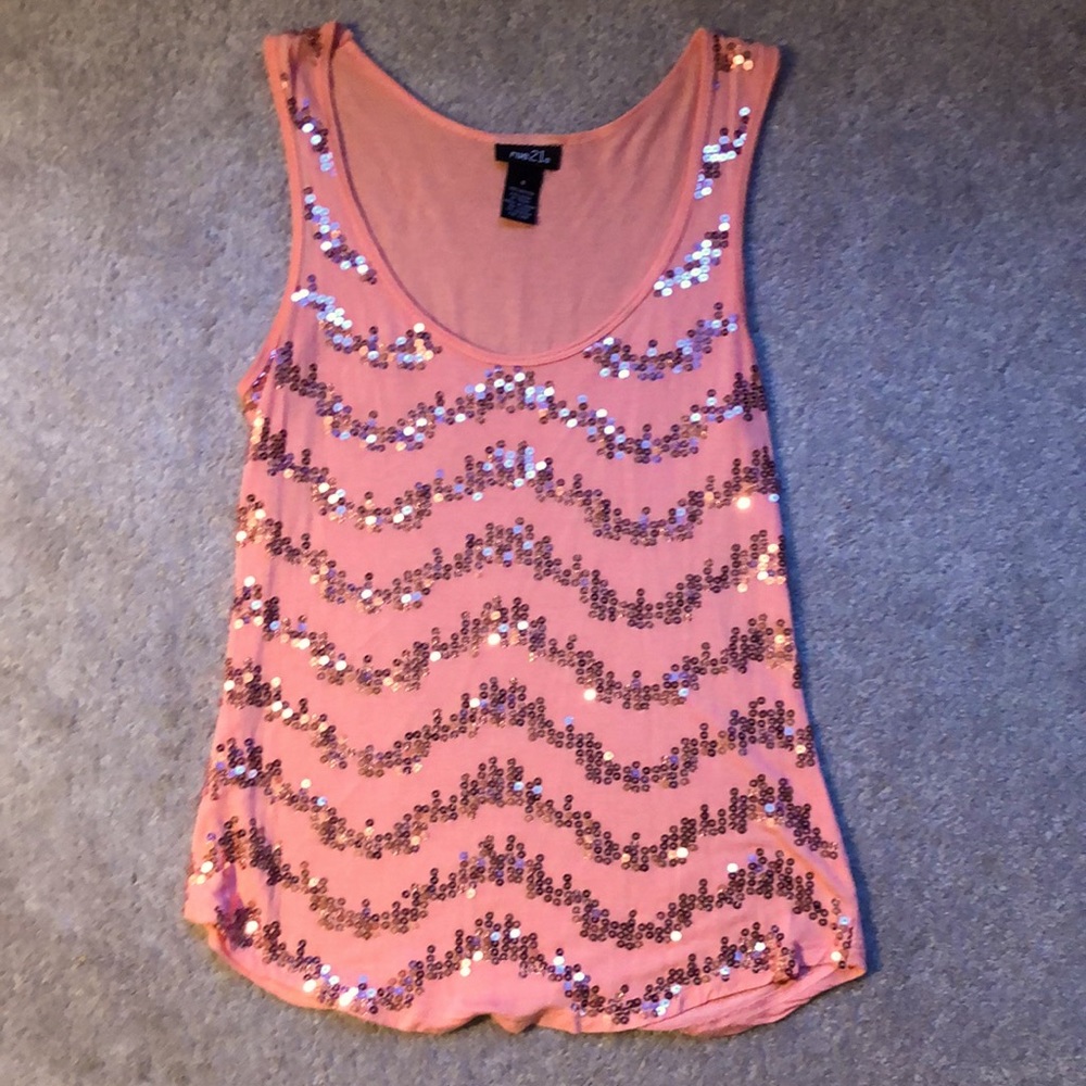 Rue21 Orange Sequins Tank Top‎